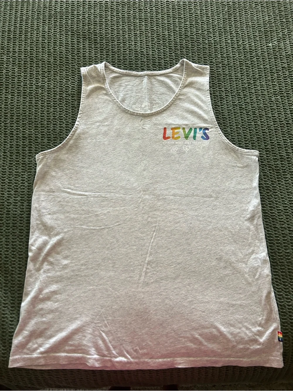 Levi's UNISEX Light Gray Tank Top with Rainbow PRIDE Logo